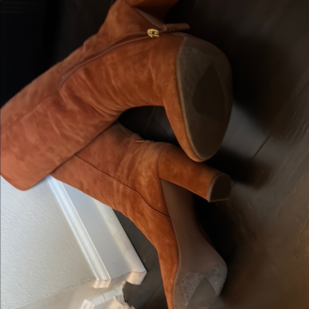 Twin set Suede Tan Knee-High Boots - Picture 6 of 7